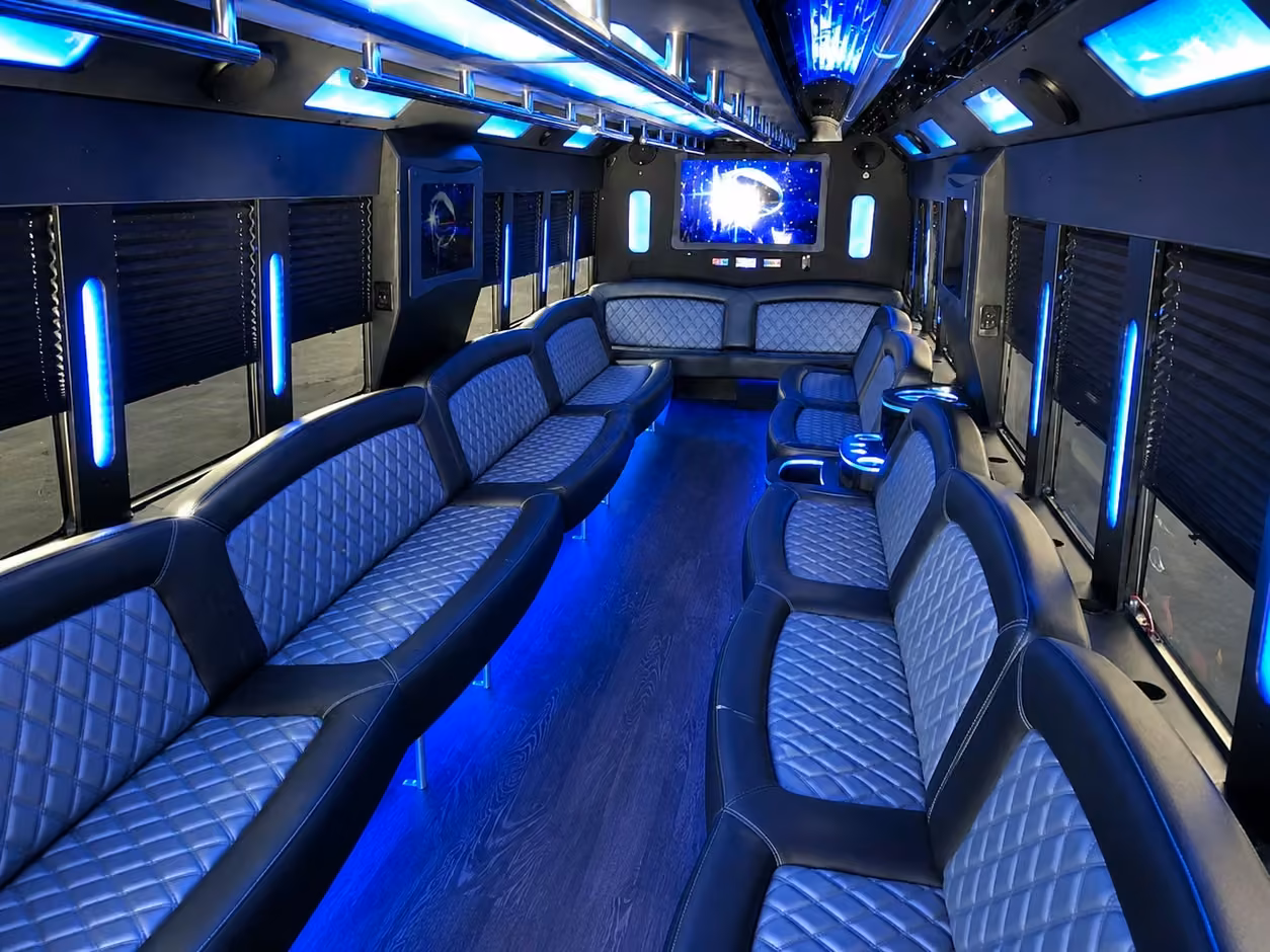 18 passenger party bus interior