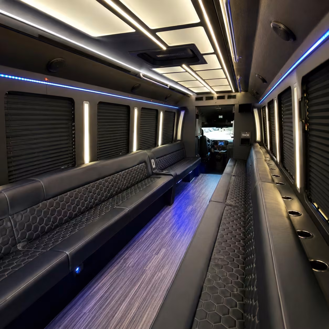 30 passenger party bus interior