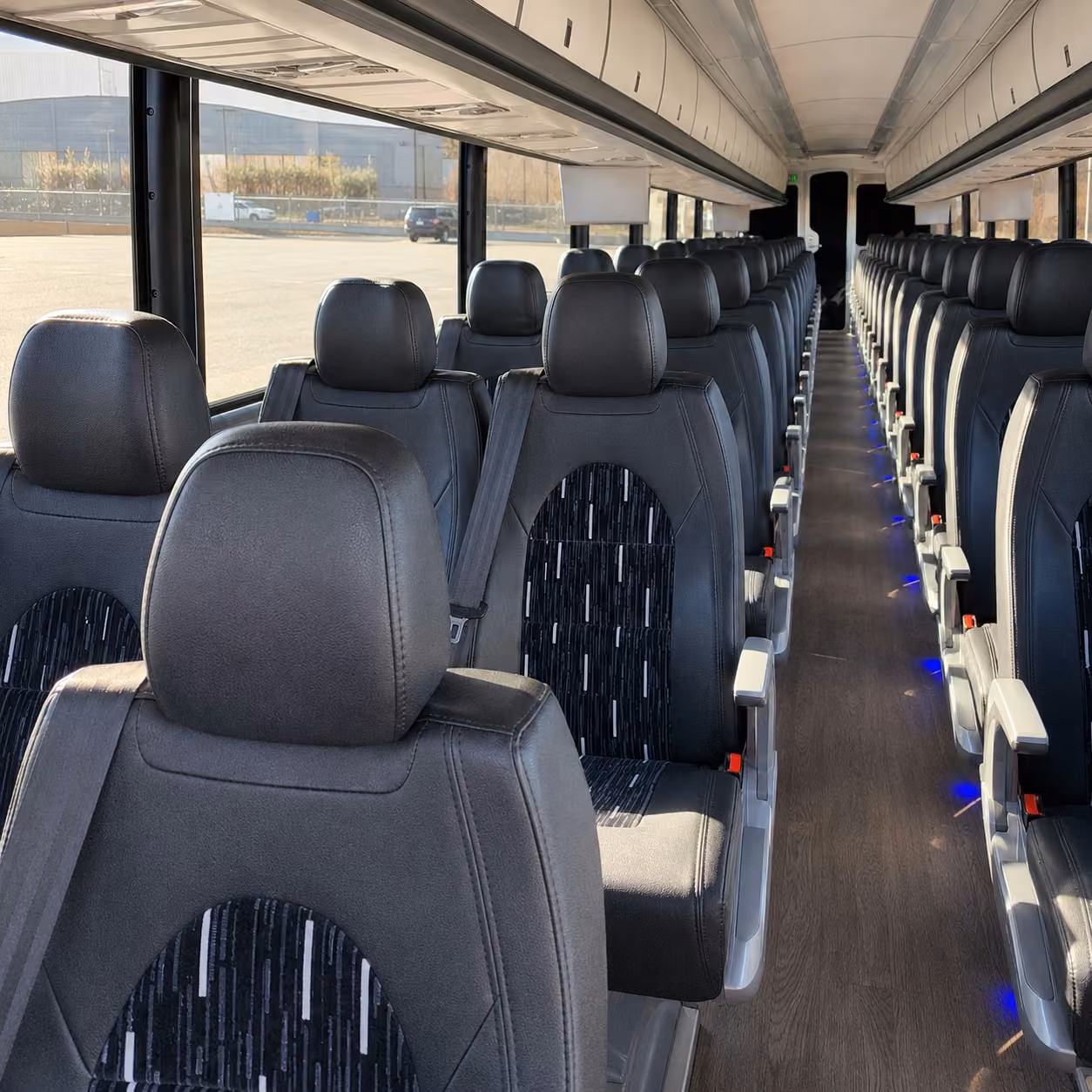 40 56 passenger charter bus inside